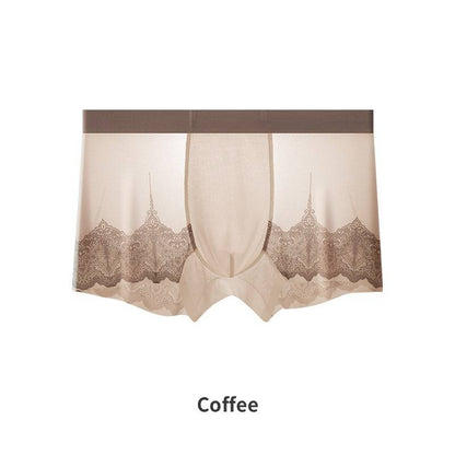 QS Ultra-thin Mesh Lace Sexy Boxer Briefs
