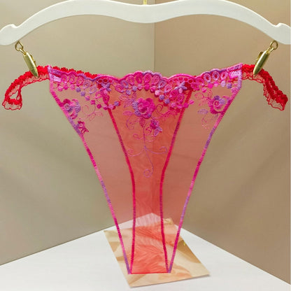 ZD  Black Embroidered Rose Briefs