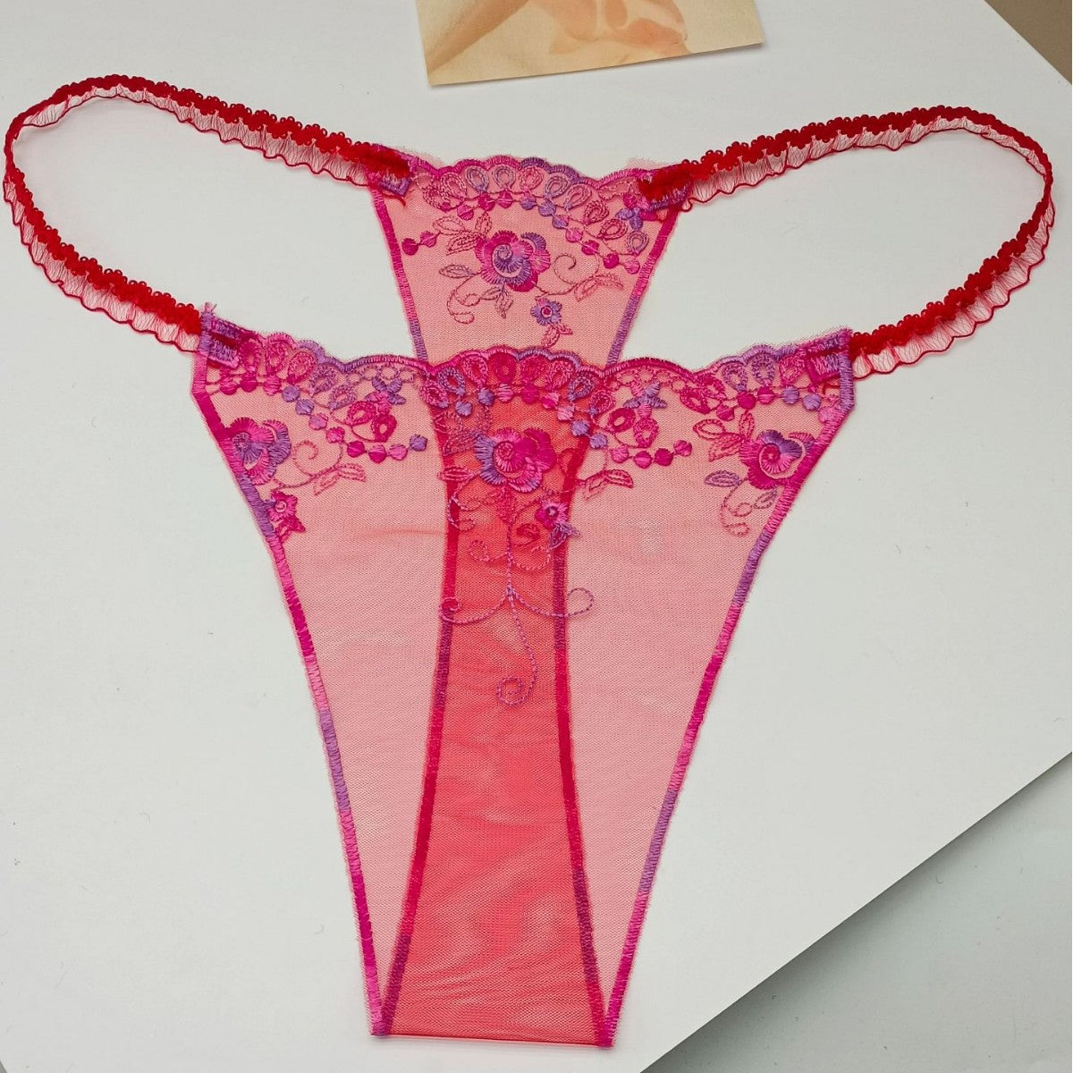 ZD  Black Embroidered Rose Briefs