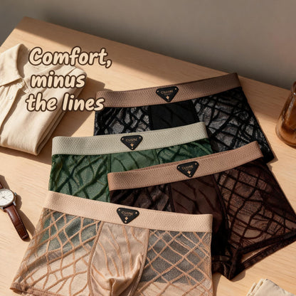 ZD  Leaf Lace Sheer Boxer Briefs