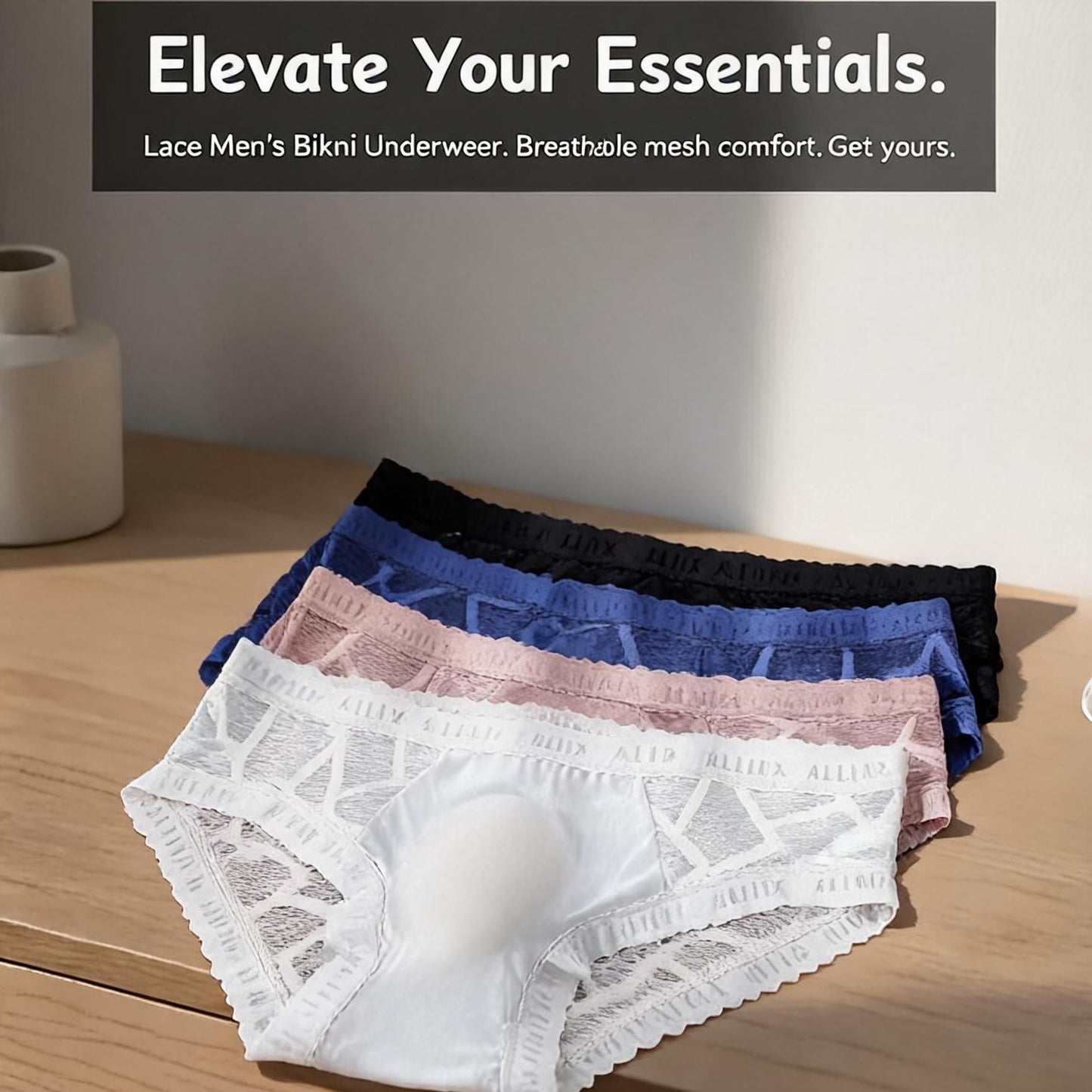 ZD Textured Lace See-Thru Briefs