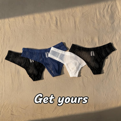 ZDStriped Texture Sheer Briefs