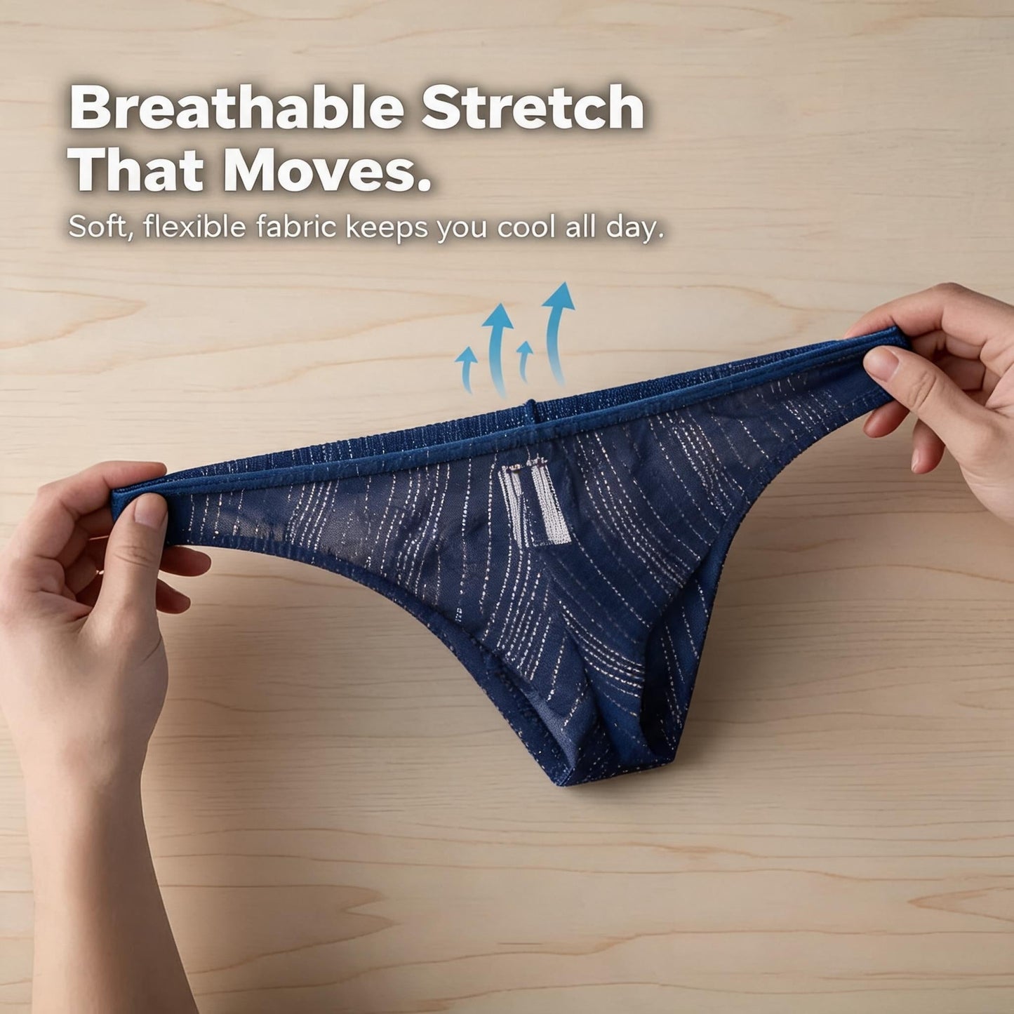 ZDStriped Texture Sheer Briefs