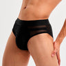 Snake print mesh briefs