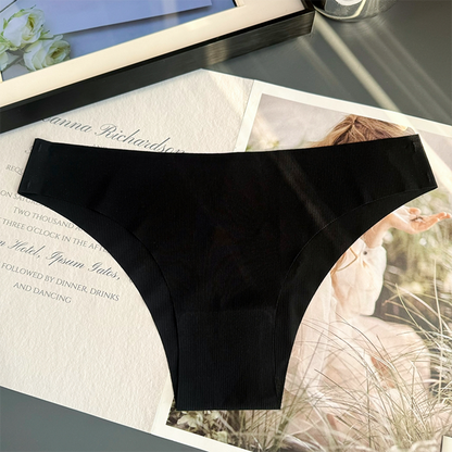 Thin Vertical Stripe Ice Silk Seamless One-Piece Low-Rise Briefs