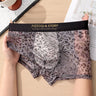 Gold-painted leopard print transparent breathable boxer briefs