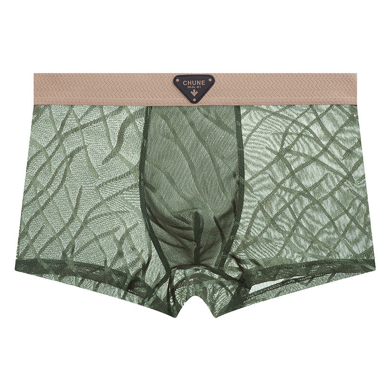 ZD  Leaf Lace Sheer Boxer Briefs
