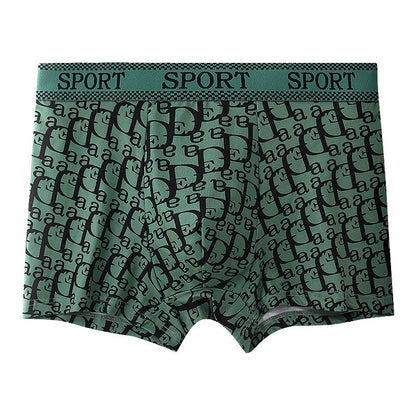 All-Over Repeating Letter Print Sport Waistband Boxer Briefs