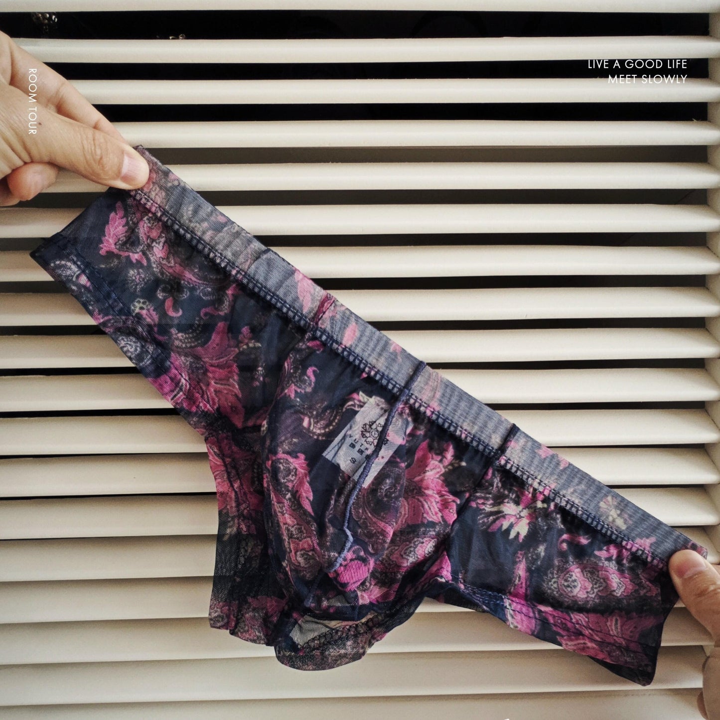 ZD Floral Print Sheer Mesh Brief