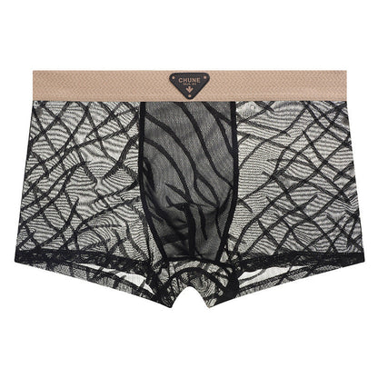 ZD  Leaf Lace Sheer Boxer Briefs