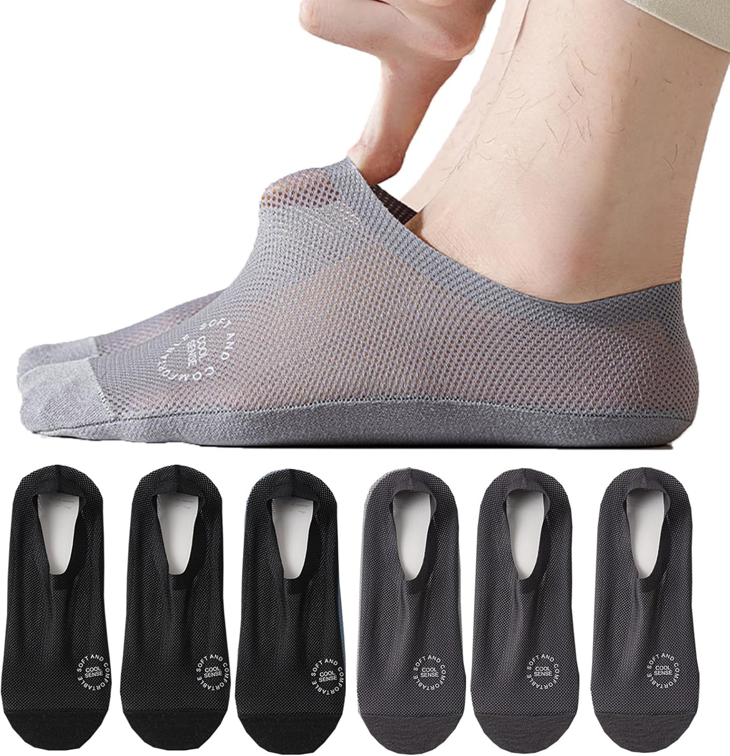 Men’s Mesh Ultra Breathable Ice Silk Invisible Socks