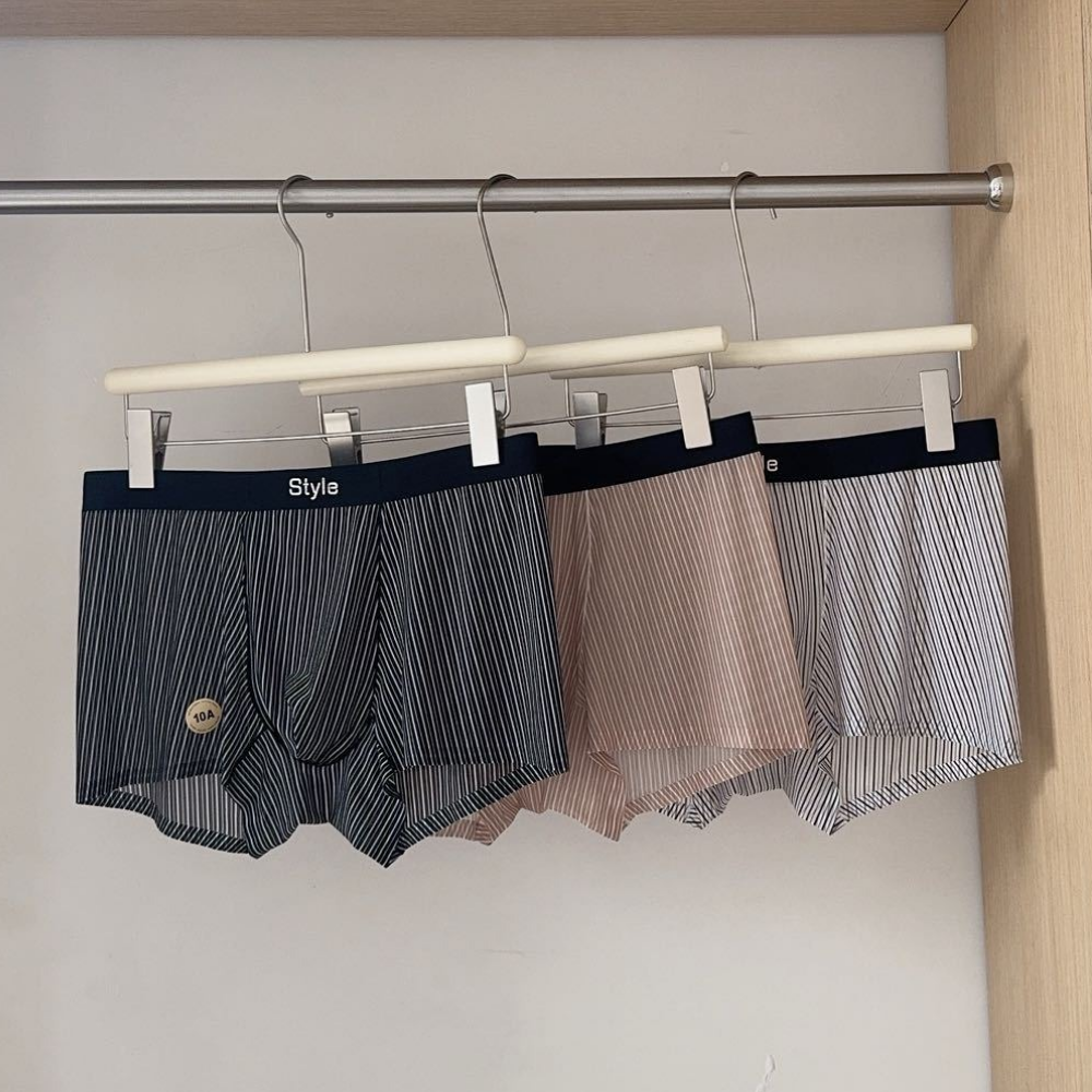 QS Sexy Transparent Striped Breathable Boxer Briefs