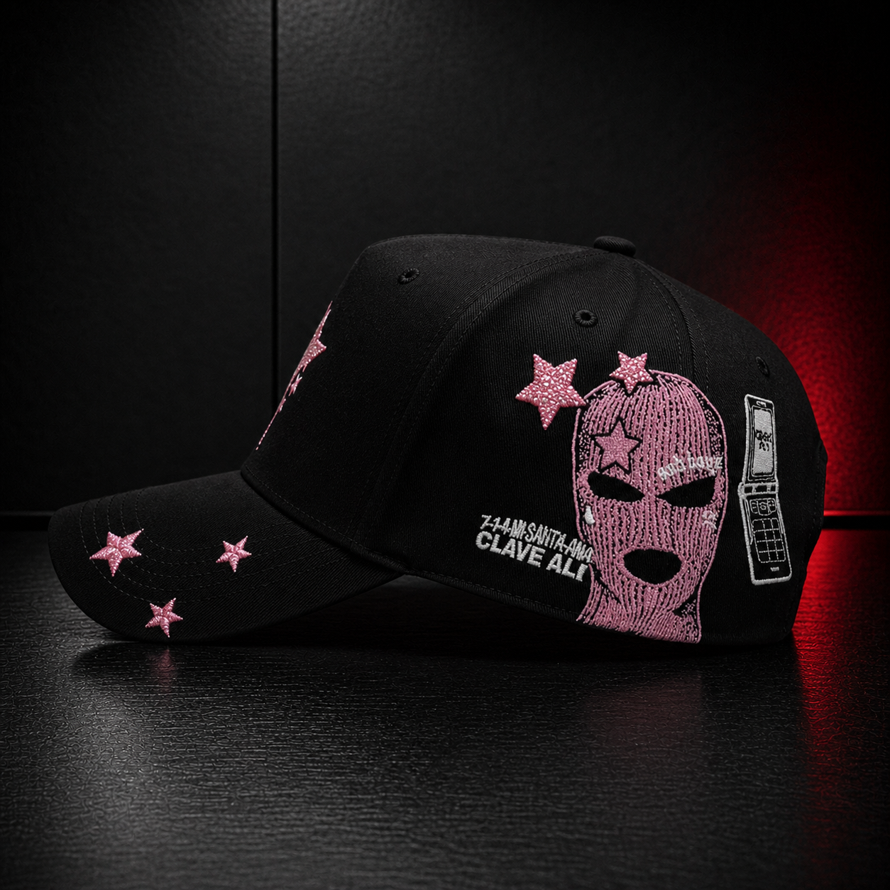 Black Pink Star Letter Cap