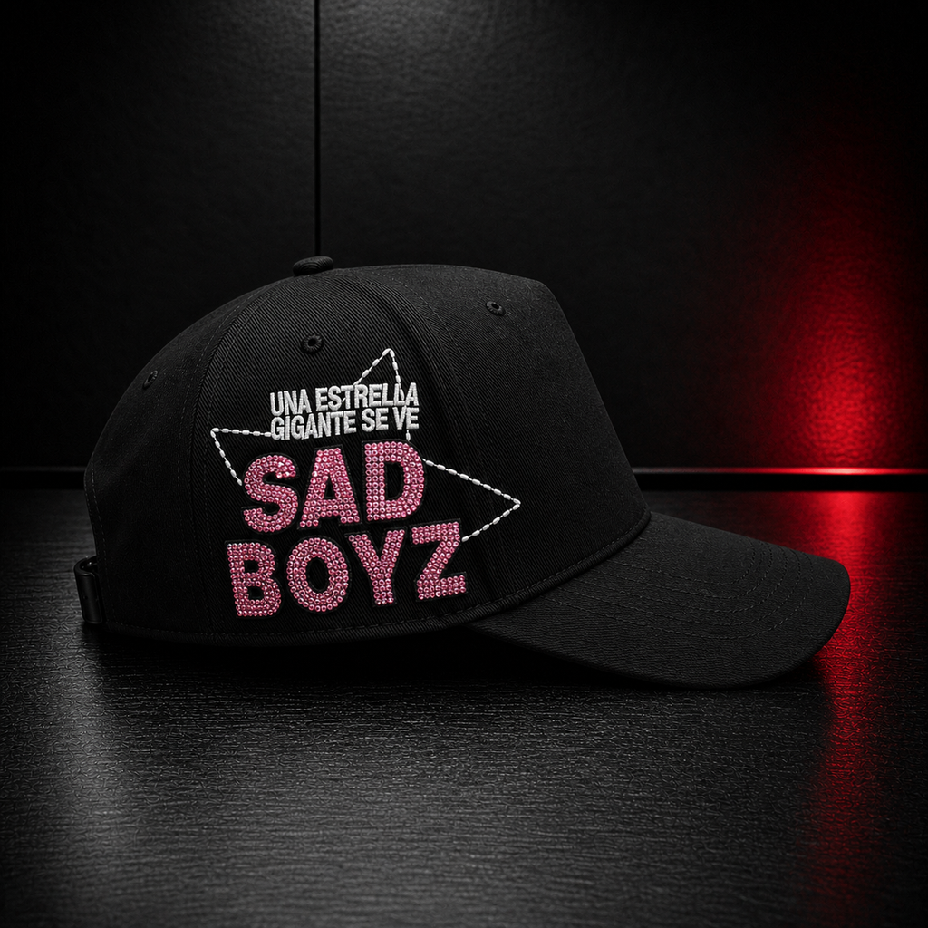 Black Pink Star Letter Cap