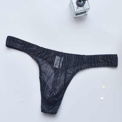 ZD Stripe Sheer Mesh Men Thong