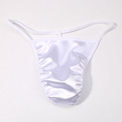 ZDGlossy Satin Thin Strap Thong