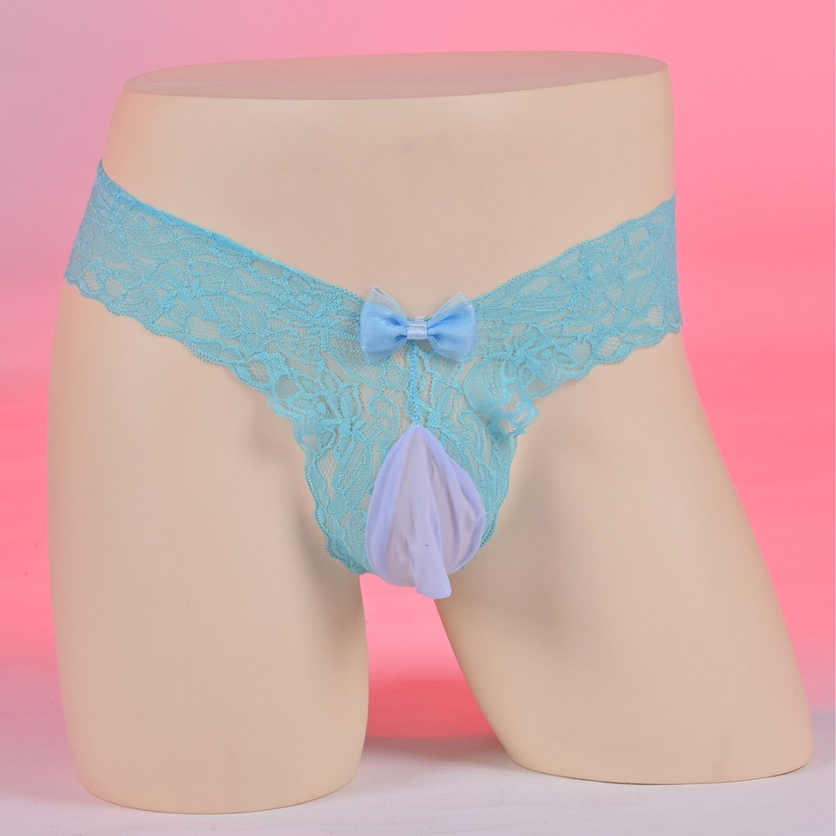 ZD Bow Decor Lace Thong