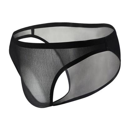 Thin Vertical Texture Stretch Breathable Low-Rise Men's Briefs