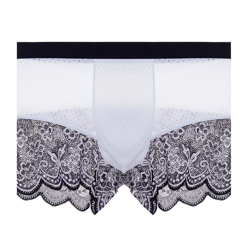 Breathable Mesh Lace Men’s Boxer Briefs