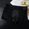 Leaf-patterned lace breathable boxer briefs