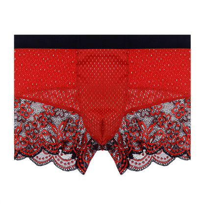Breathable Mesh Lace Men’s Boxer Briefs