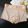 Leaf-patterned lace breathable boxer briefs