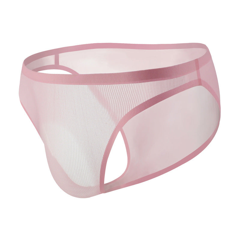 Thin Vertical Texture Stretch Breathable Low-Rise Men's Briefs