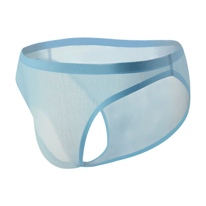 Thin Vertical Texture Stretch Breathable Low-Rise Men's Briefs