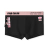 Vertical Rib Cartoon Print Slogan Wide Waist Boxer Briefs