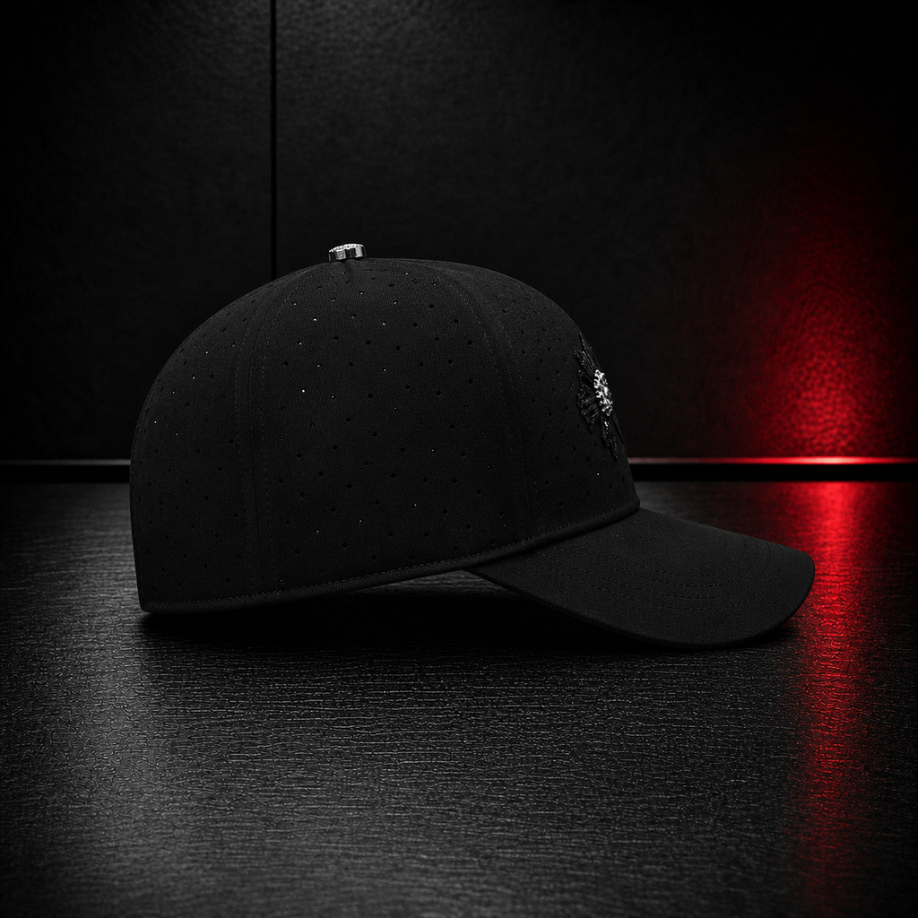 Black Crystal Snowflake Cap