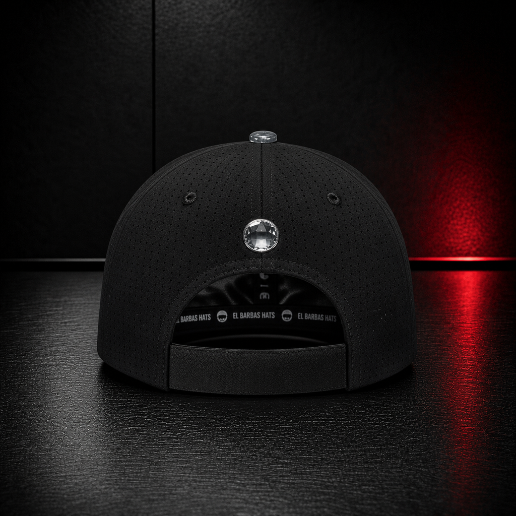 Black Crystal Snowflake Cap