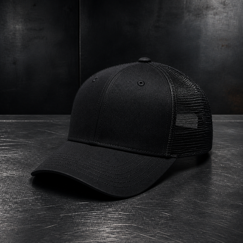 Vortray Mesh Trucker Cap on a dark steel surface