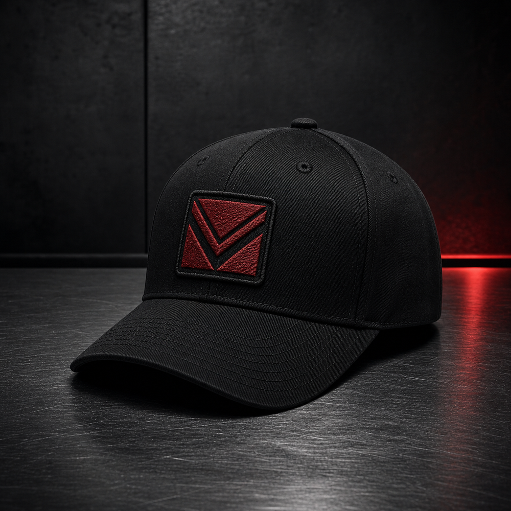 Vortray Redline Patch Cap on a dark steel surface
